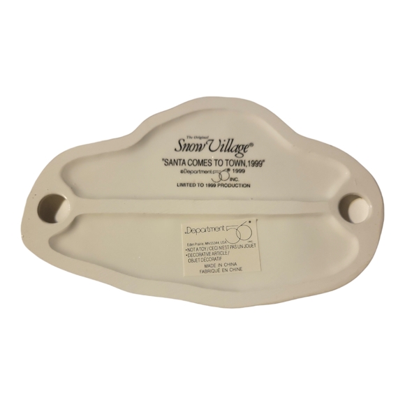 Vtg 99 Dept 56 Snow Village Santa Comes to Town #54958 w/Bx Reindeer Apples Kids - Picture 7 of 14